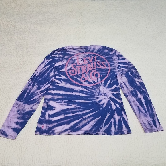 Bleach Dyed Levi's long sleeve T shirt Size S - Picture 2 of 6